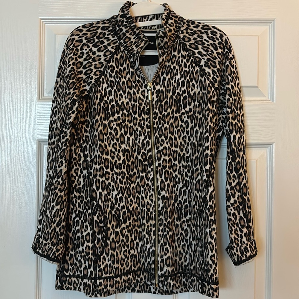 Tommy Bahama Aruba zip jacket leopard print S/P. EXCELlENT